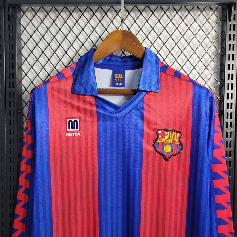 Camisa Barcelona I 1991/92 Manga Longa