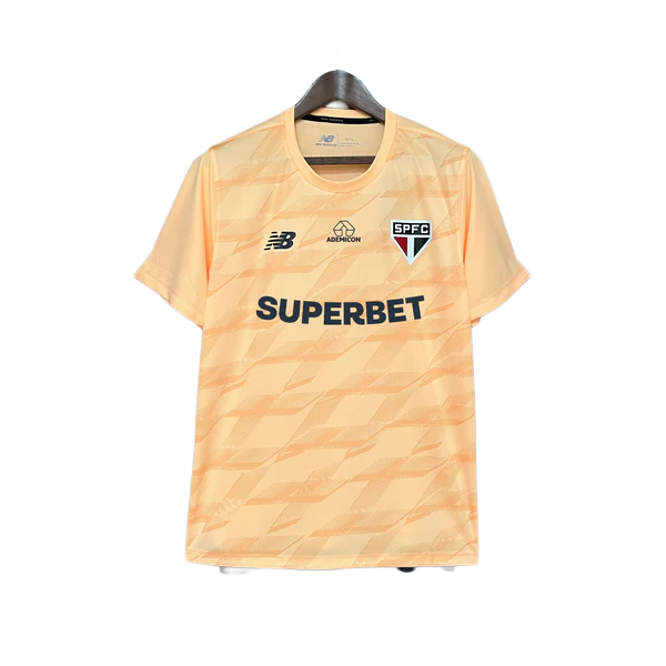 Maglia São Paulo 24/25 Allenamento - Beige - Tutte le Sponsorizzazioni - Versione Tifoso