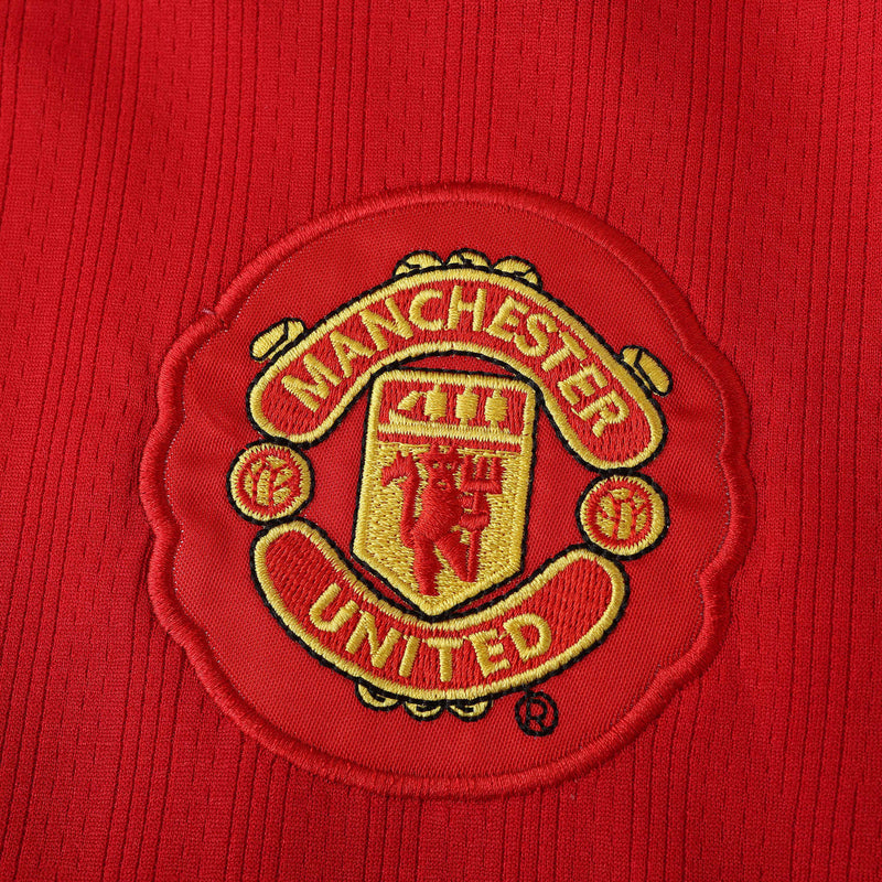 Camisa Manchester United I 2007/08 Manga Longa