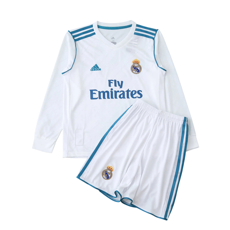 Kit Infantil Real Madrid I 2017/18 Manga Longa