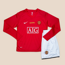 Kit Infantil Manchester United I 2007/08 Manga Longa