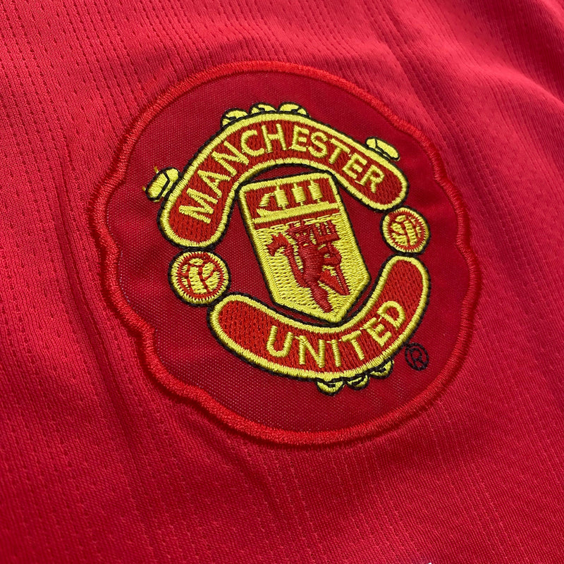 Kit Infantil Manchester United I 2007/08 Manga Longa