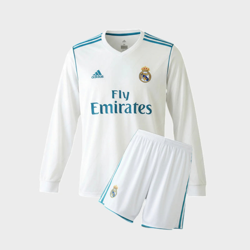 Kit Infantil Real Madrid I 2017/18 Manga Longa
