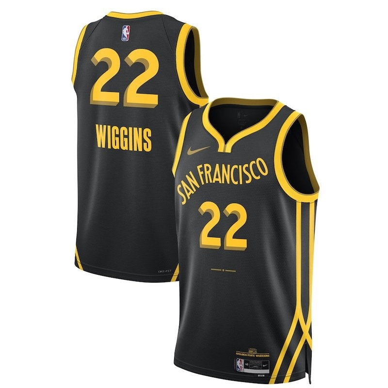 Maglia NBA Andrew Wiggins - Golden State Warriors - 23/24 - Nero - Edizione Città