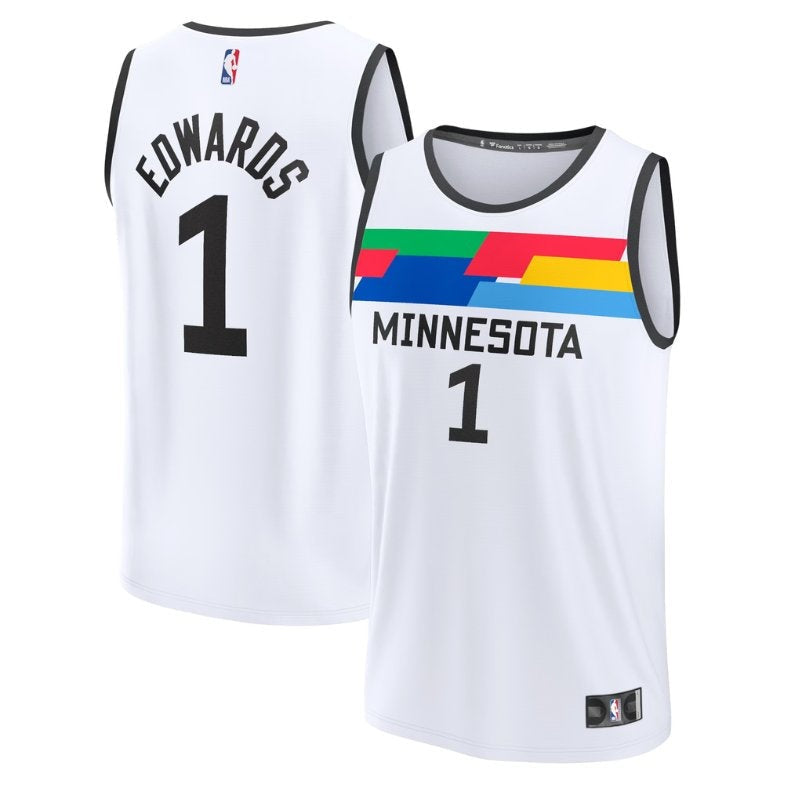 Maglia NBA Anthony Edwards - Minnesota Timberwolves - 2023 Fastbreak - Edizione Città - Bianco