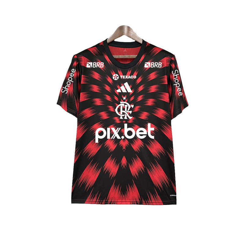 Maglia Flamengo 25/26 Pre-Partita - Tutte le Sponsorizzazioni - Versione Tifoso