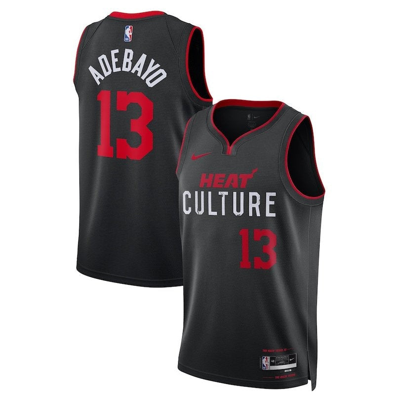 Maglia NBA Bam Adebayo - Miami Heat - 23/24 - Nero - Edizione Città