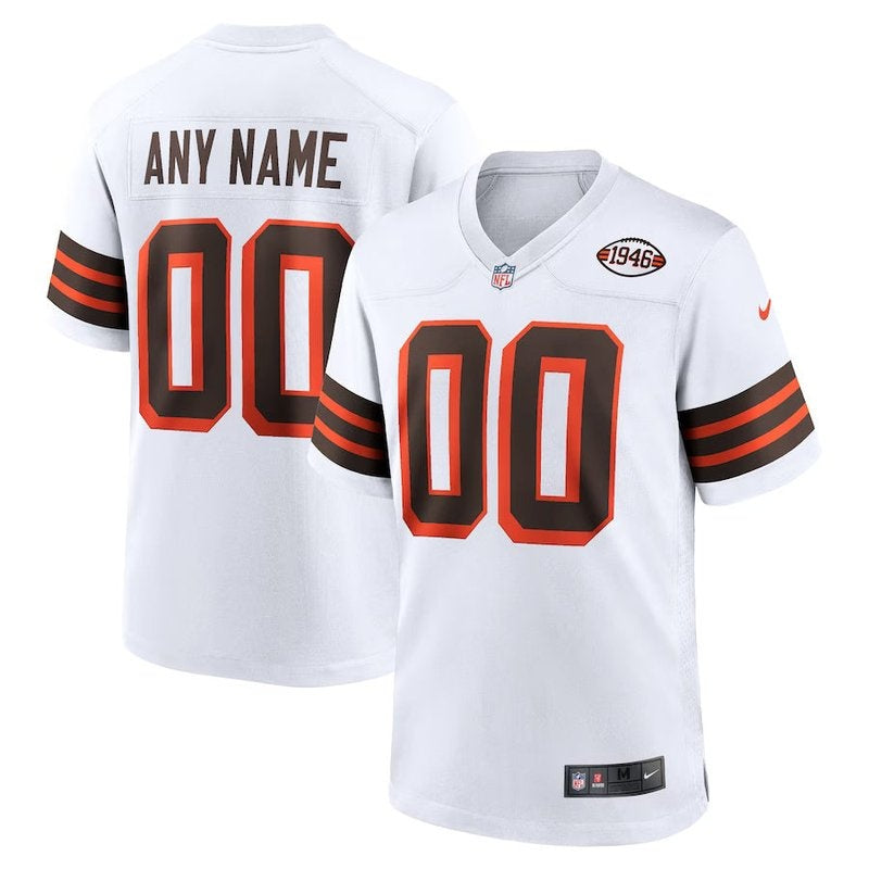 Maglia NFL Cleveland Browns - Alternativa - Edizione Personalizzata - Marrone - Bianco