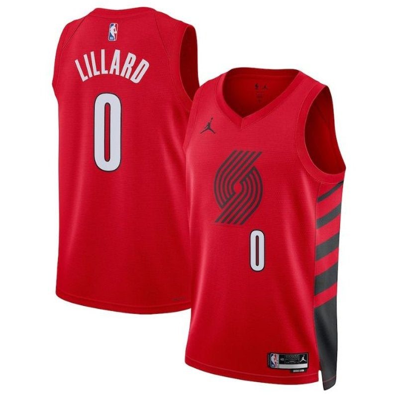 Maglia NBA Damian Lillard - Portland Trail Blazers - 2023 Edizione di Impatto - Rosso