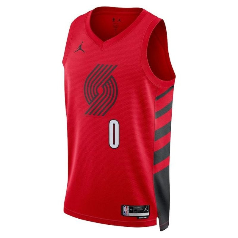 Maglia NBA Damian Lillard - Portland Trail Blazers - 2023 Edizione di Impatto - Rosso