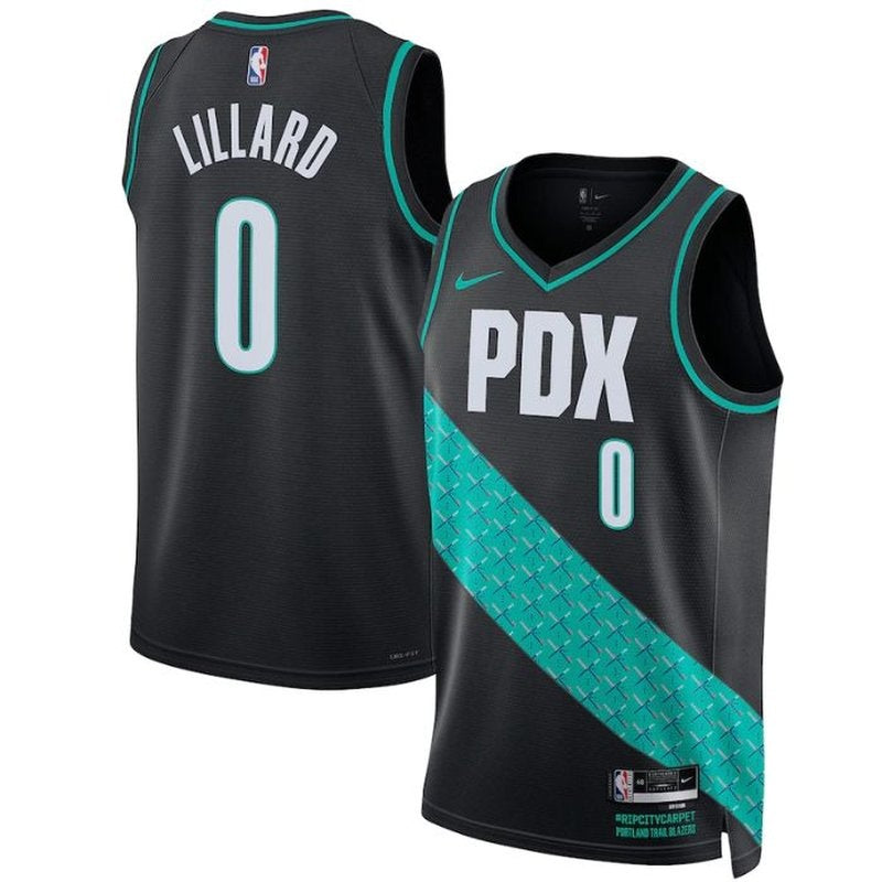 Maglia NBA Damian Lillard - Portland Trail Blazers - 2023 - Edizione Città - Nero