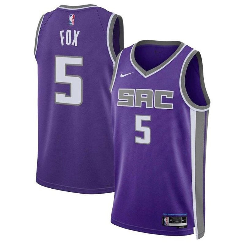 Maglia NBA De'Aaron Fox - Sacramento Kings - 2023 - Edizione Icona - Viola