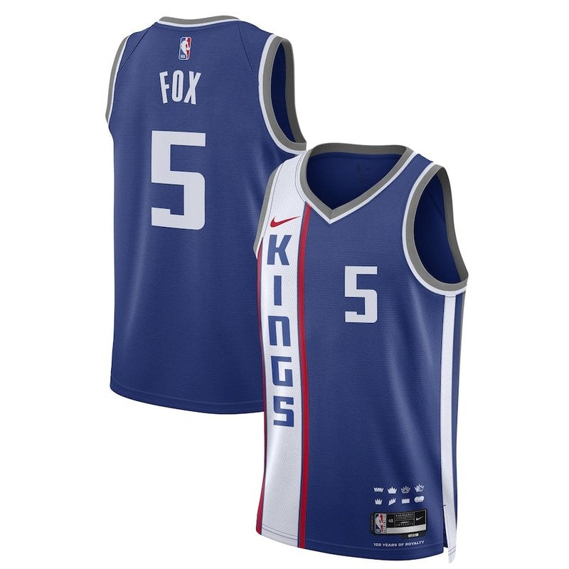 Maglia NBA De'Aaron Fox - Sacramento Kings - 23/24 - Blu - Edizione Città
