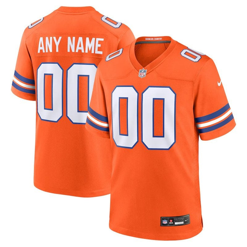 Maglia NFL Denver Broncos - Collezione Mile High - Retrò 1977 - Versione di Gioco - Arancione