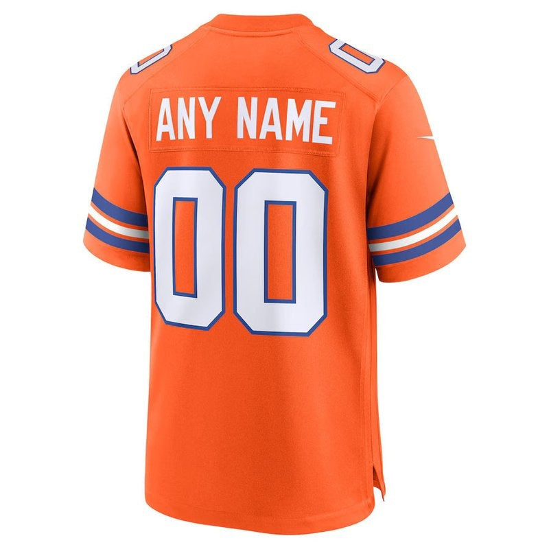 Maglia NFL Denver Broncos - Collezione Mile High - Retrò 1977 - Versione di Gioco - Arancione