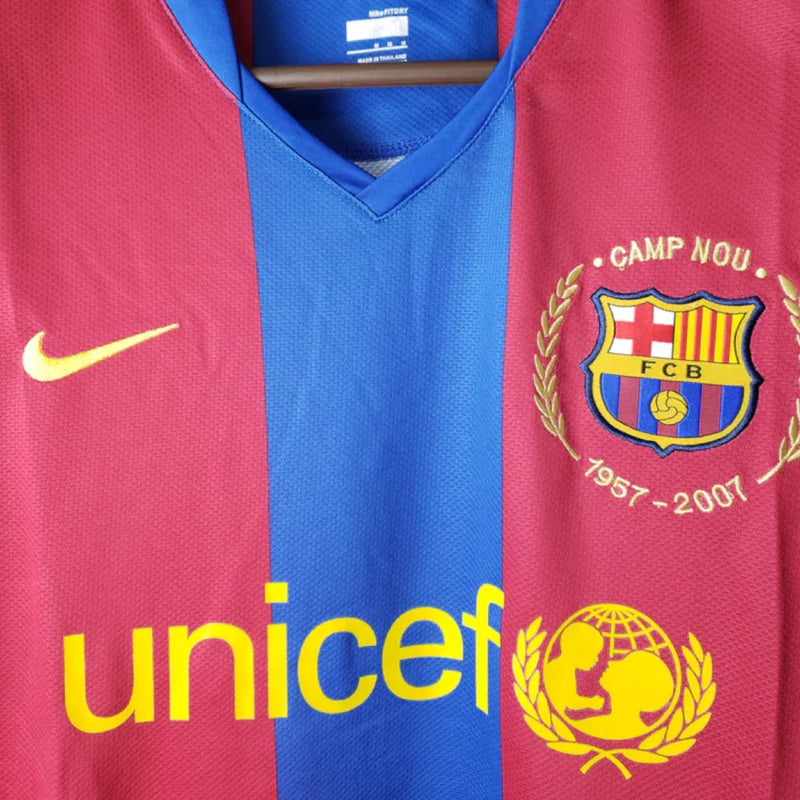 Camisa Barcelona I 2007/08 Manga Longa