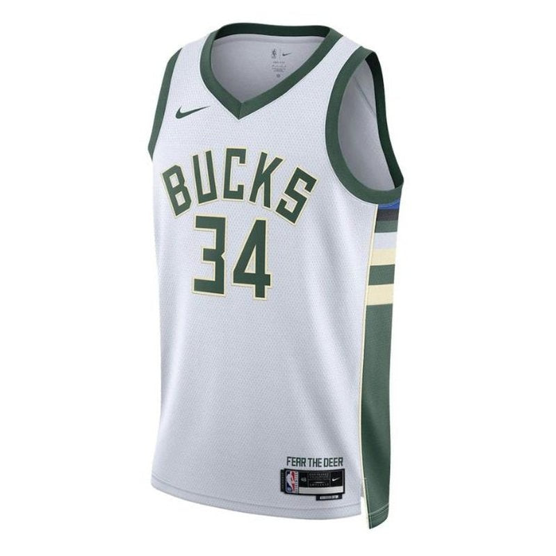 Maglia NBA Giannis Antetokounmpo - Milwaukee Bucks - 2023 - Edizione Associazione - Bianco