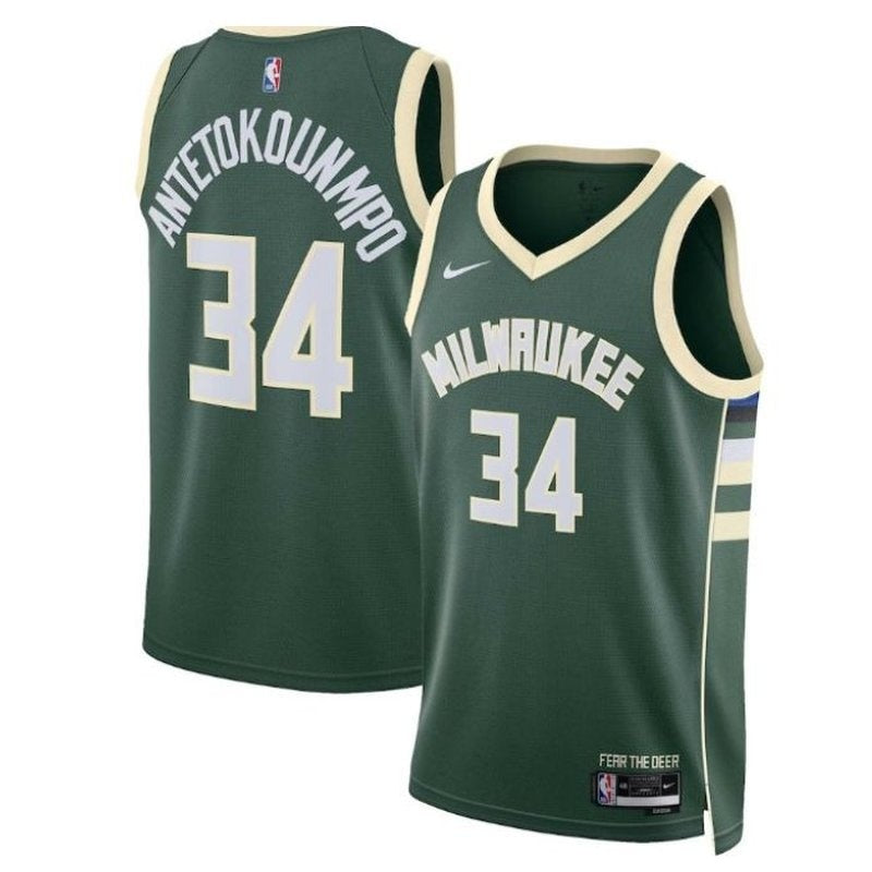 Maglia NBA Giannis Antetokounmpo - Milwaukee Bucks - 2023 - Edizione Icona - Hunter Green