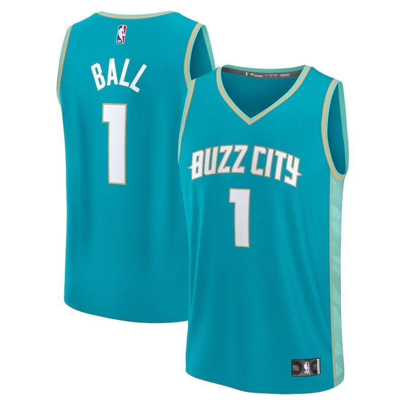 Maglia NBA LaMelo Ball - Charlotte Hornets - Fanatics Branded 23/24 Fast Break - Blu Petrolio - Edizione Città
