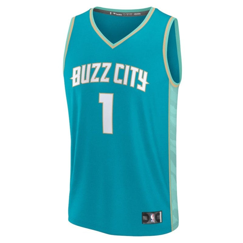 Maglia NBA LaMelo Ball - Charlotte Hornets - Fanatics Branded 23/24 Fast Break - Blu Petrolio - Edizione Città
