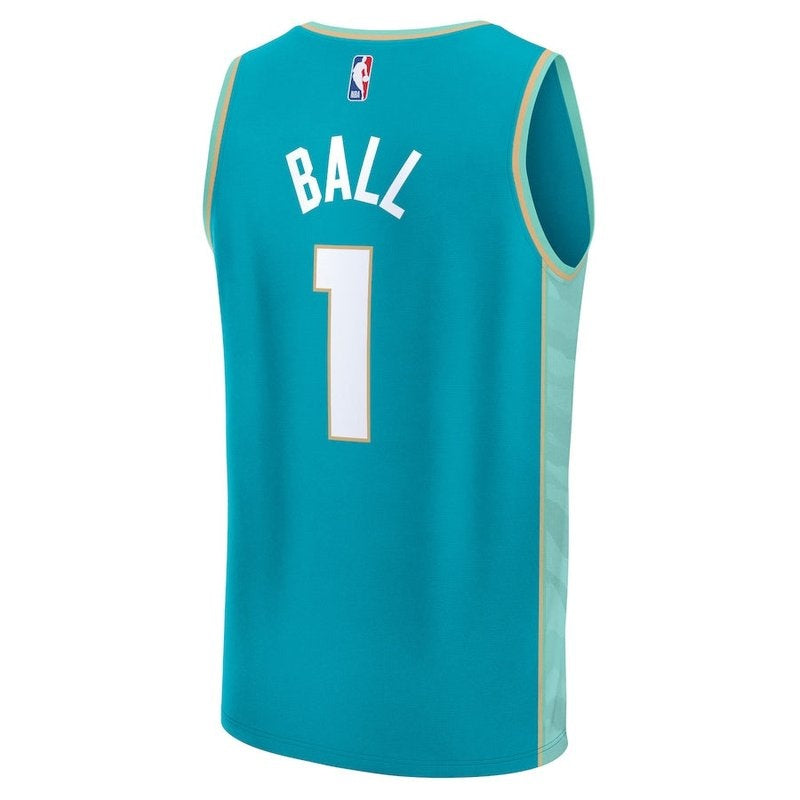 Maglia NBA LaMelo Ball - Charlotte Hornets - Fanatics Branded 23/24 Fast Break - Blu Petrolio - Edizione Città