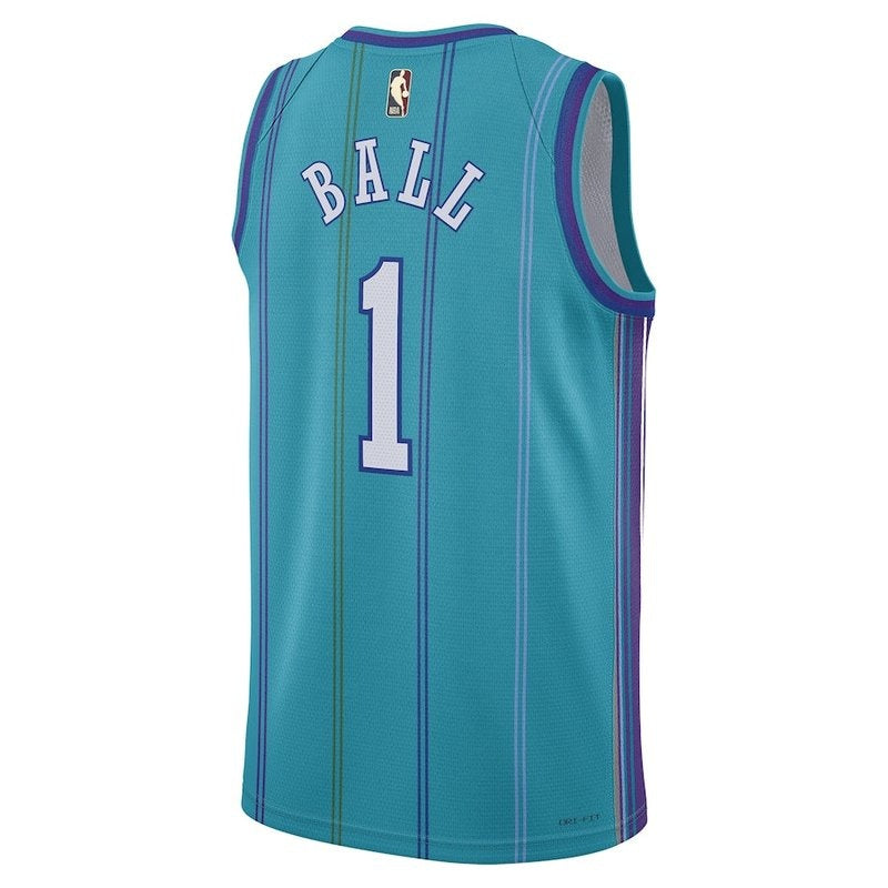 Maglia NBA LaMelo Ball - Charlotte Hornets - Jordan Brand 23/24 - Edizione Classica - Blu Petrolio