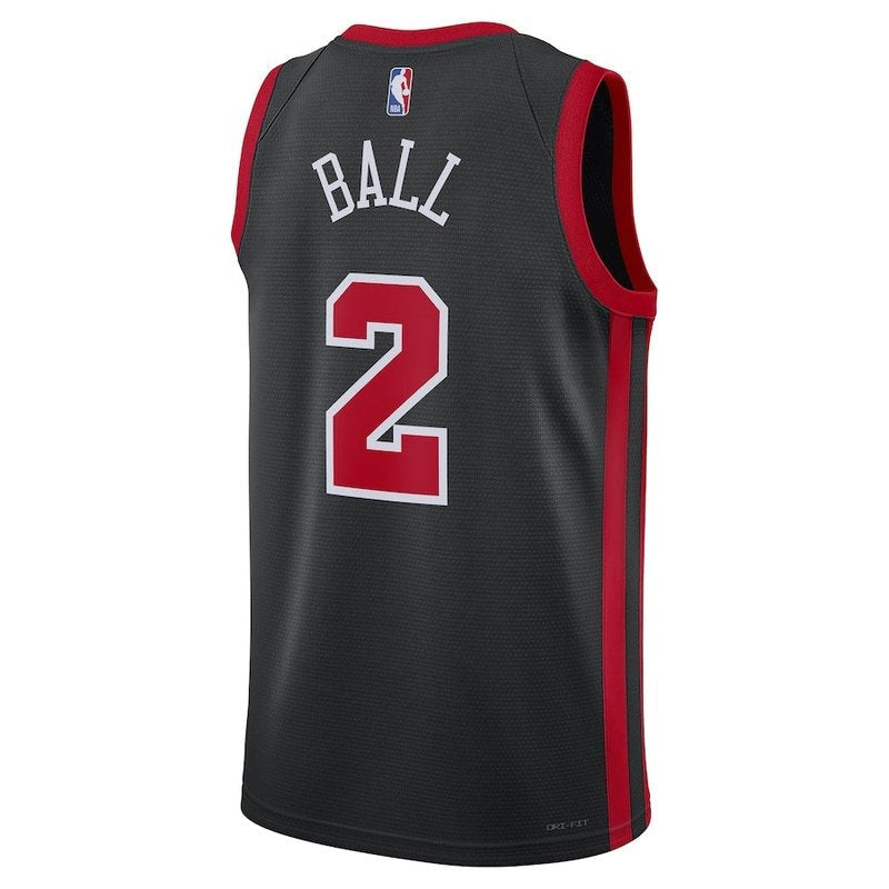 Maglia NBA Lonzo Ball - Chicago Bulls - 23/24 - Nero - Edizione Città