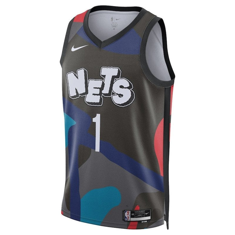 Maglia NBA Mikal Bridges - Brooklyn Nets - 23/24 - Nero - Edizione Città