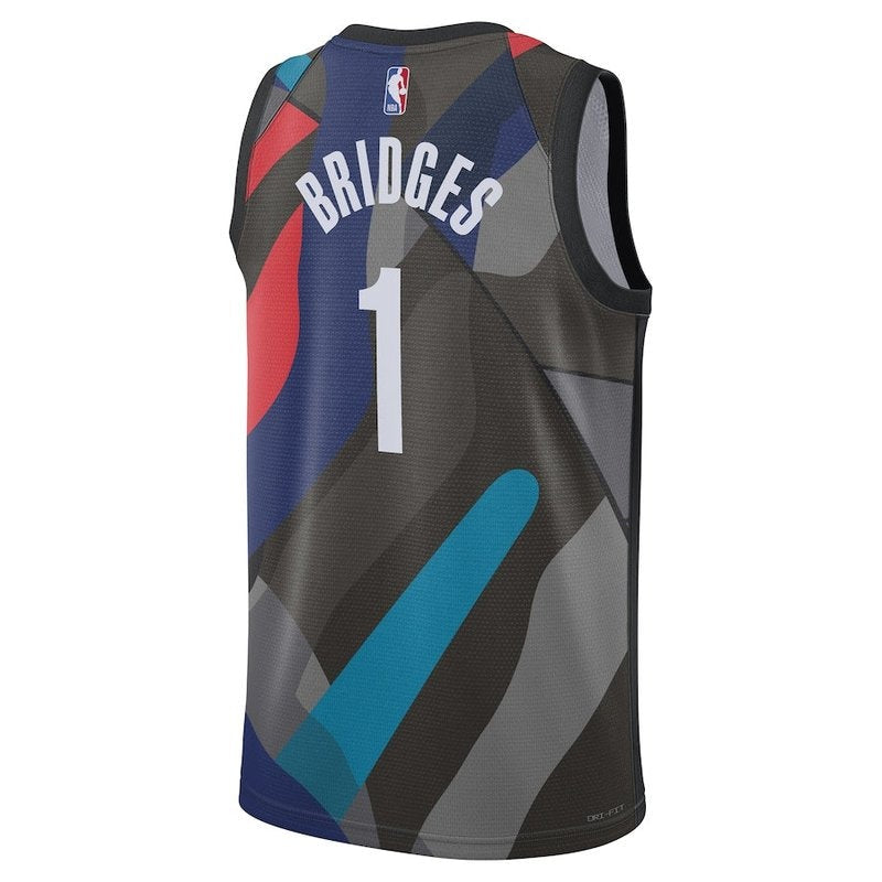 Maglia NBA Mikal Bridges - Brooklyn Nets - 23/24 - Nero - Edizione Città