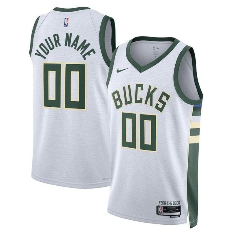 Maglia NBA - Milwaukee Bucks - 2023 Bianco - Edizione Associazione