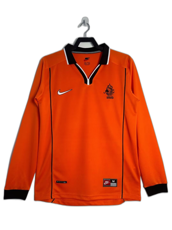 Maglia Paesi Bassi 1998 I Home - Versione Retrò Manica Lunga
