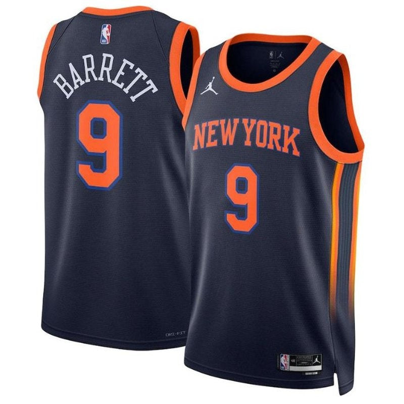 Maglia NBA RJ Barrett - New York Knicks - 2023 - Edizione di Impatto - Blu Marino