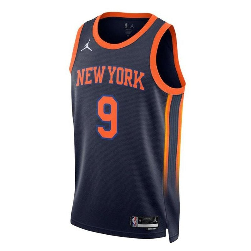 Maglia NBA RJ Barrett - New York Knicks - 2023 - Edizione di Impatto - Blu Marino