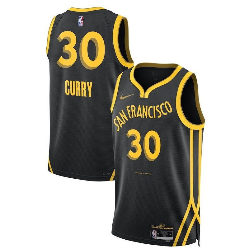 Maglia NBA Stephen Curry - Golden State Warriors - 23/24 - Nero - Edizione Città