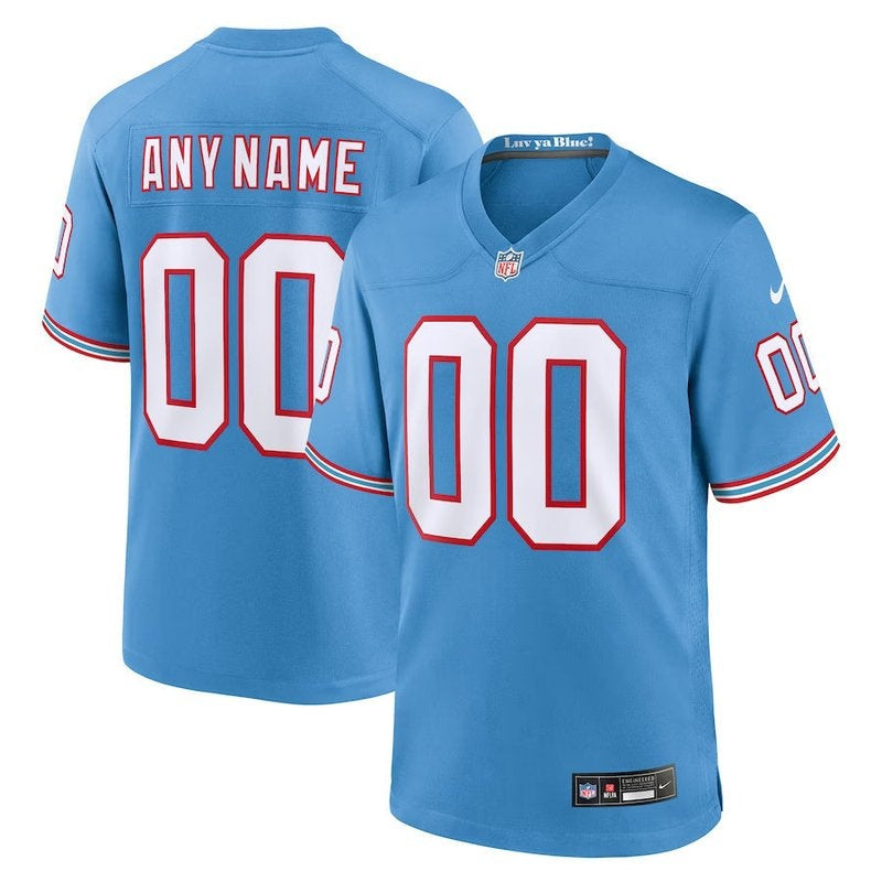Maglia NFL Tennessee Titans - Oilers - Versione Retrò di Gioco - Azzurro