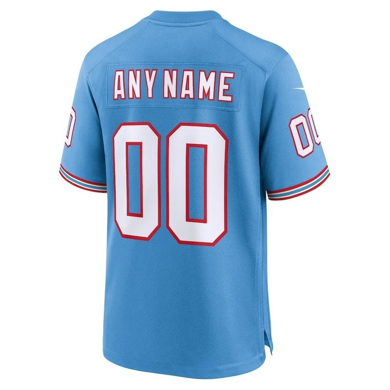 Maglia NFL Tennessee Titans - Oilers - Versione Retrò di Gioco - Azzurro