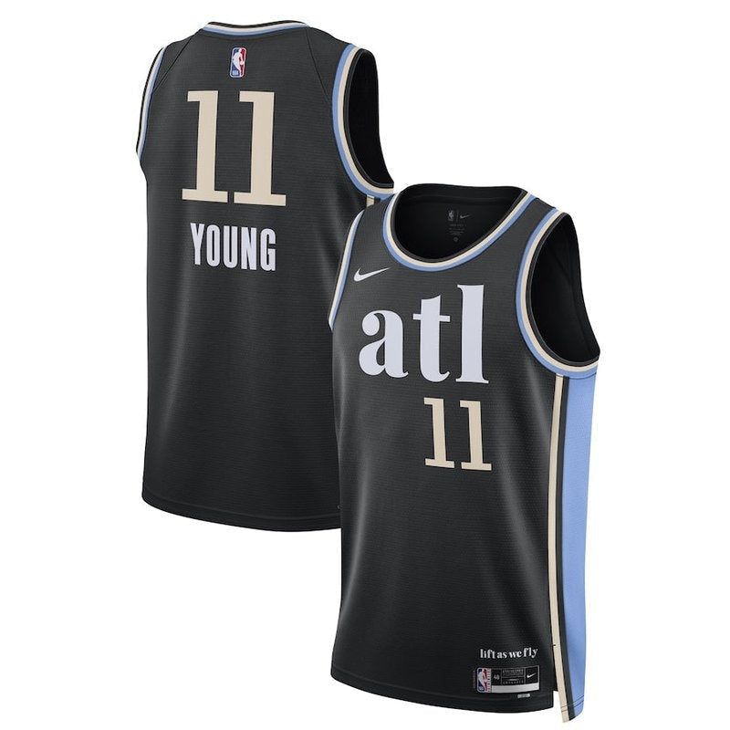 Maglia NBA Trae Young - Atlanta Hawks - 23/24 - Nero - Edizione Città