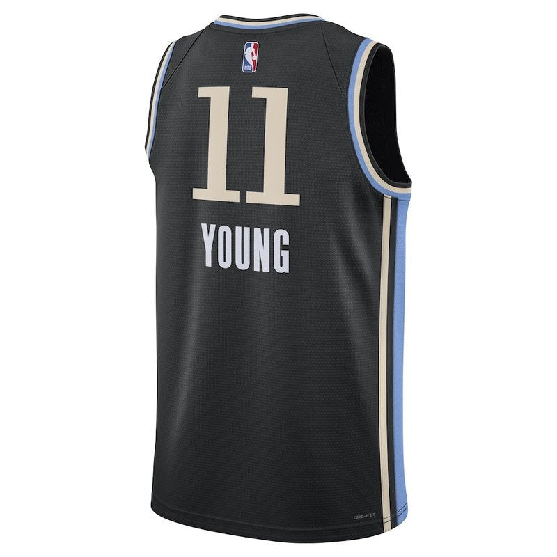 Maglia NBA Trae Young - Atlanta Hawks - 23/24 - Nero - Edizione Città