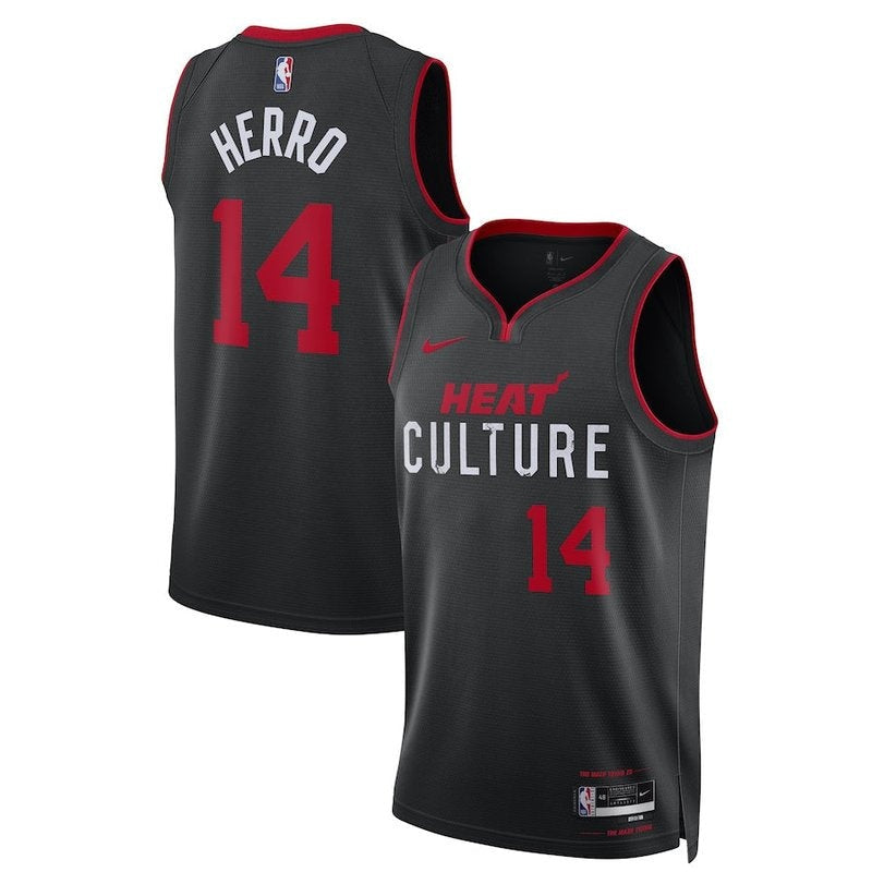 Maglia NBA Tyler Herro - Miami Heat - 23/24 - Nero - Edizione Città
