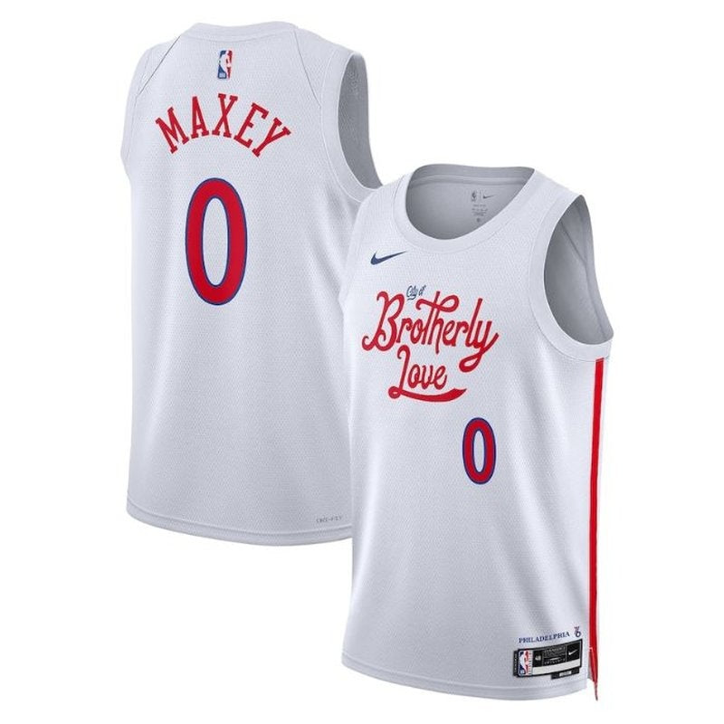 Maglia NBA Tyrese Maxey - Philadelphia 76ers - 2023 - Edizione Città - Bianco