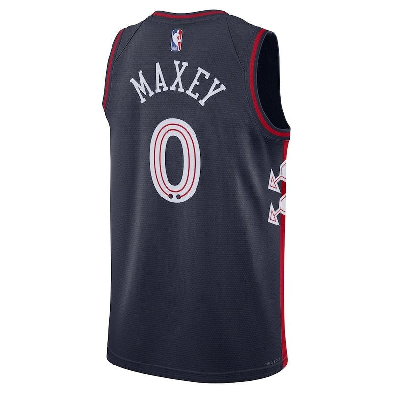 Maglia NBA Tyrese Maxey - Philadelphia 76ers - 23/24 - Blu Marino - Edizione Città